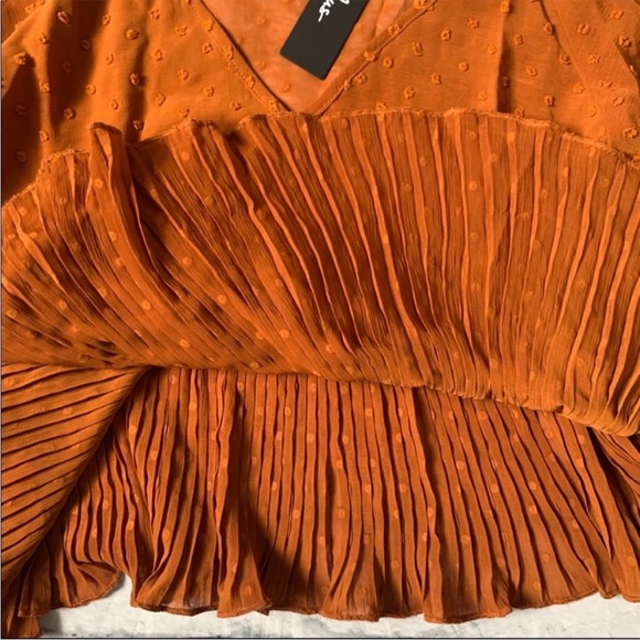 NWT Lulu’s Thrills and Frills Swiss Dot Ruffled Top - Picture 7 of 15